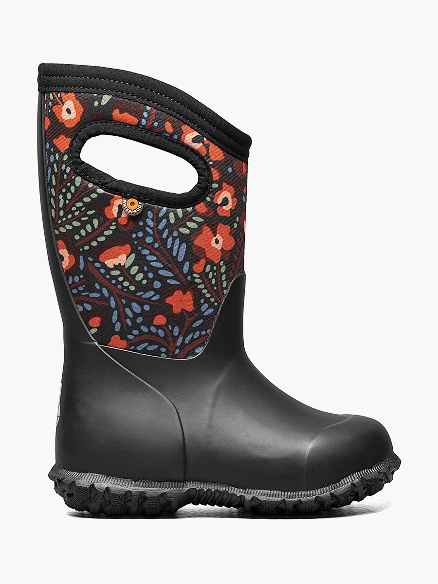 BOGS Boots Deutschland - York Super Flower Regenstiefel Kinder Schwarz Multi DE14259